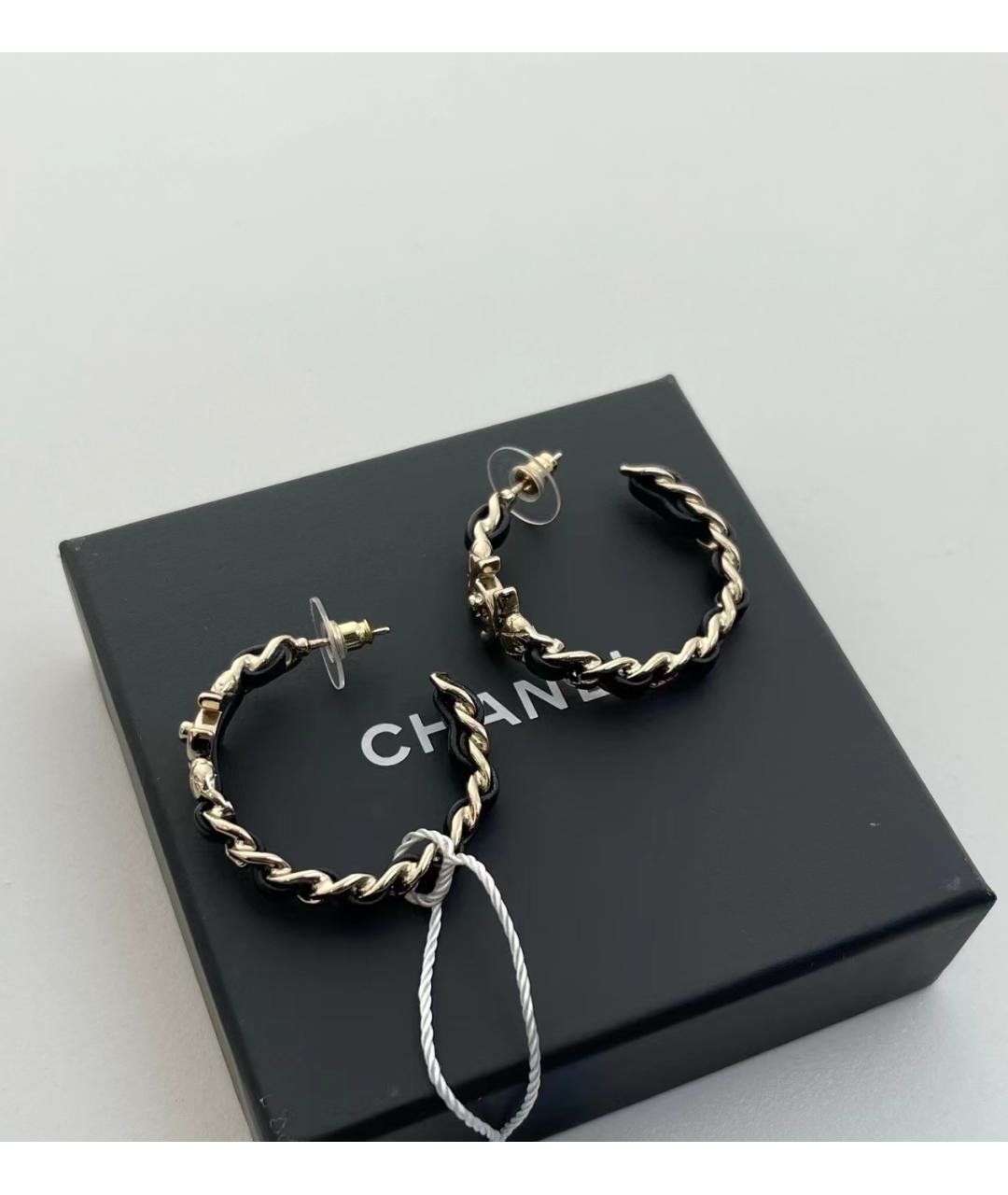 CHANEL Черные серьги, фото 2