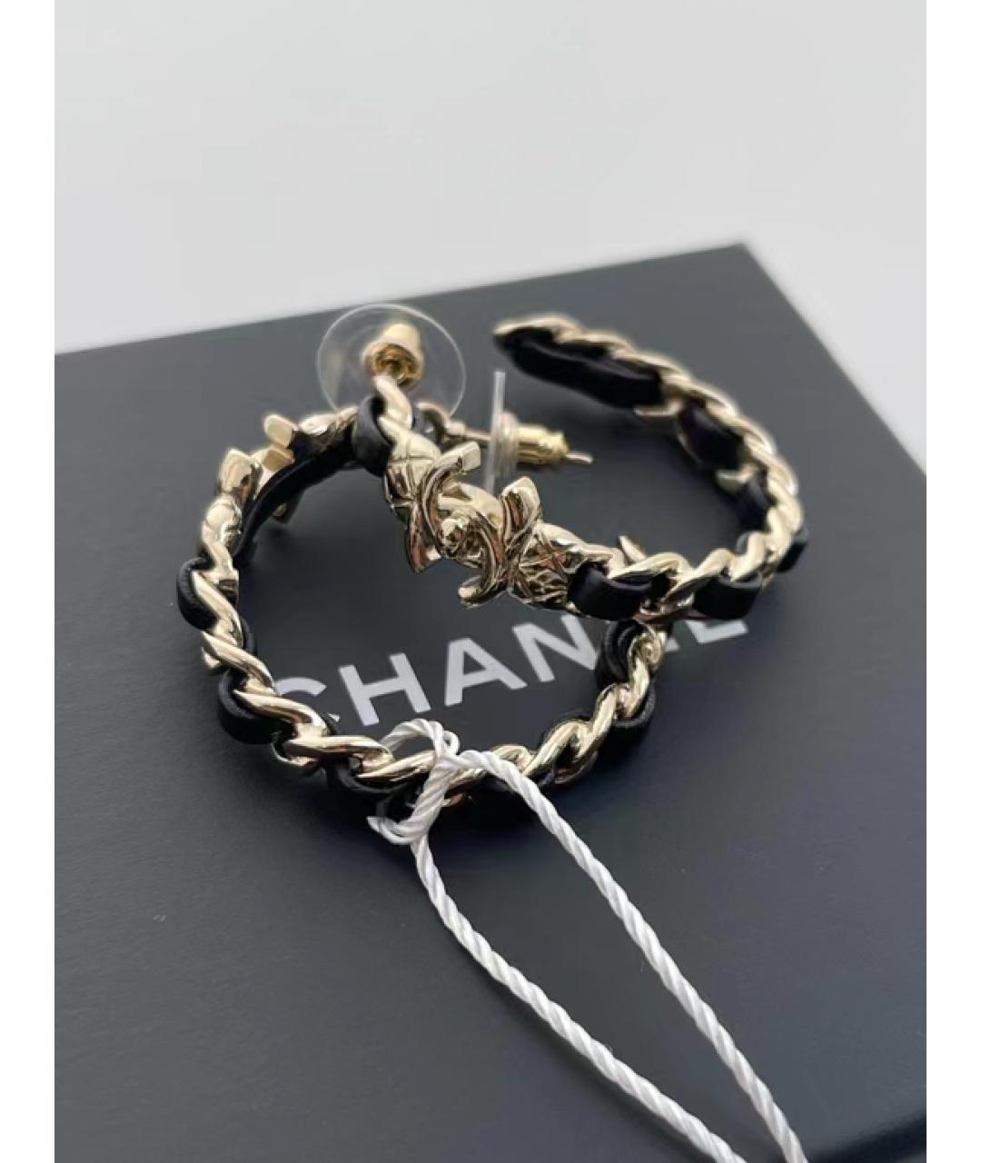 CHANEL Черные серьги, фото 3