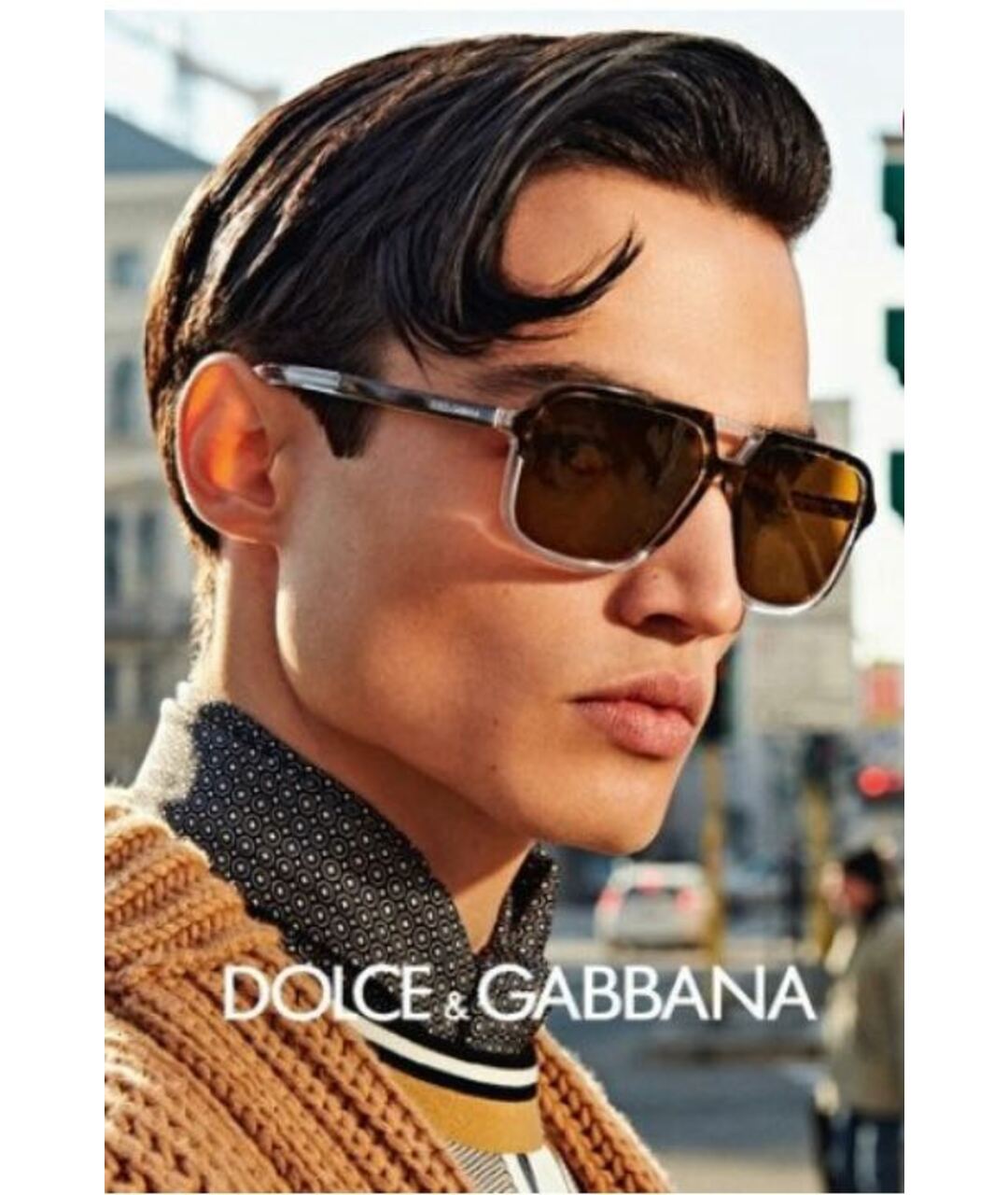 DOLCE&GABBANA Коричневые пластиковые солнцезащитные очки, фото 6