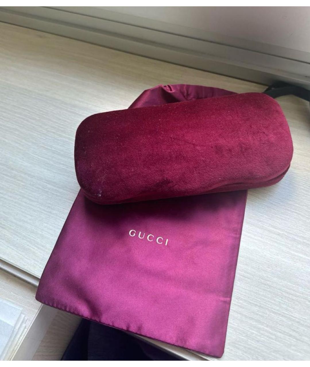 GUCCI Золотые металлические солнцезащитные очки, фото 4