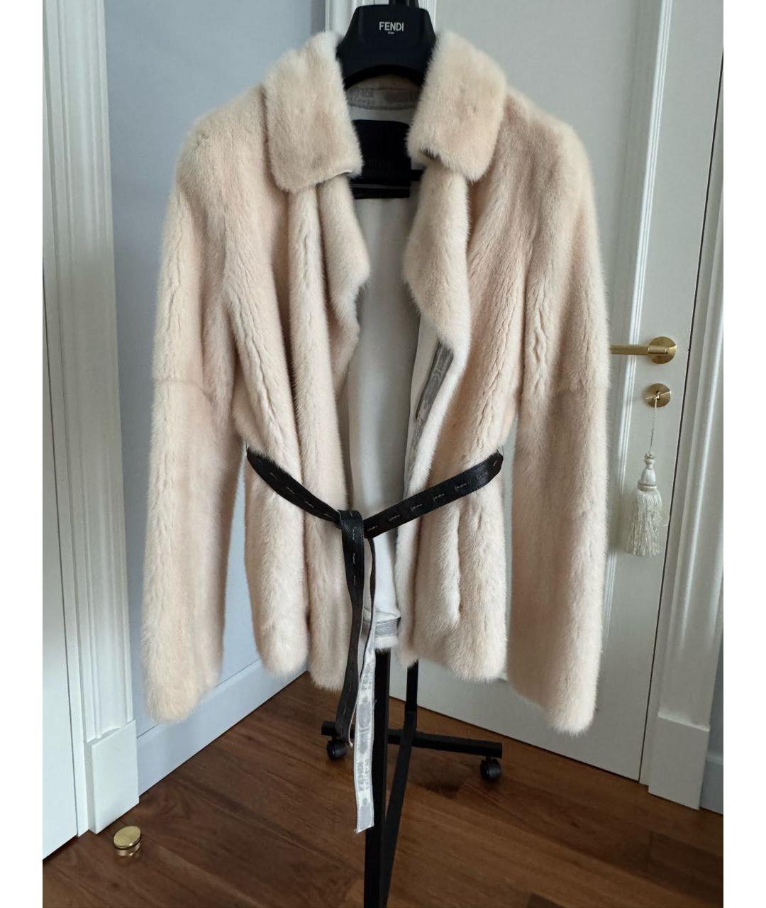 FENDI Бежевая меховая шуба, фото 9