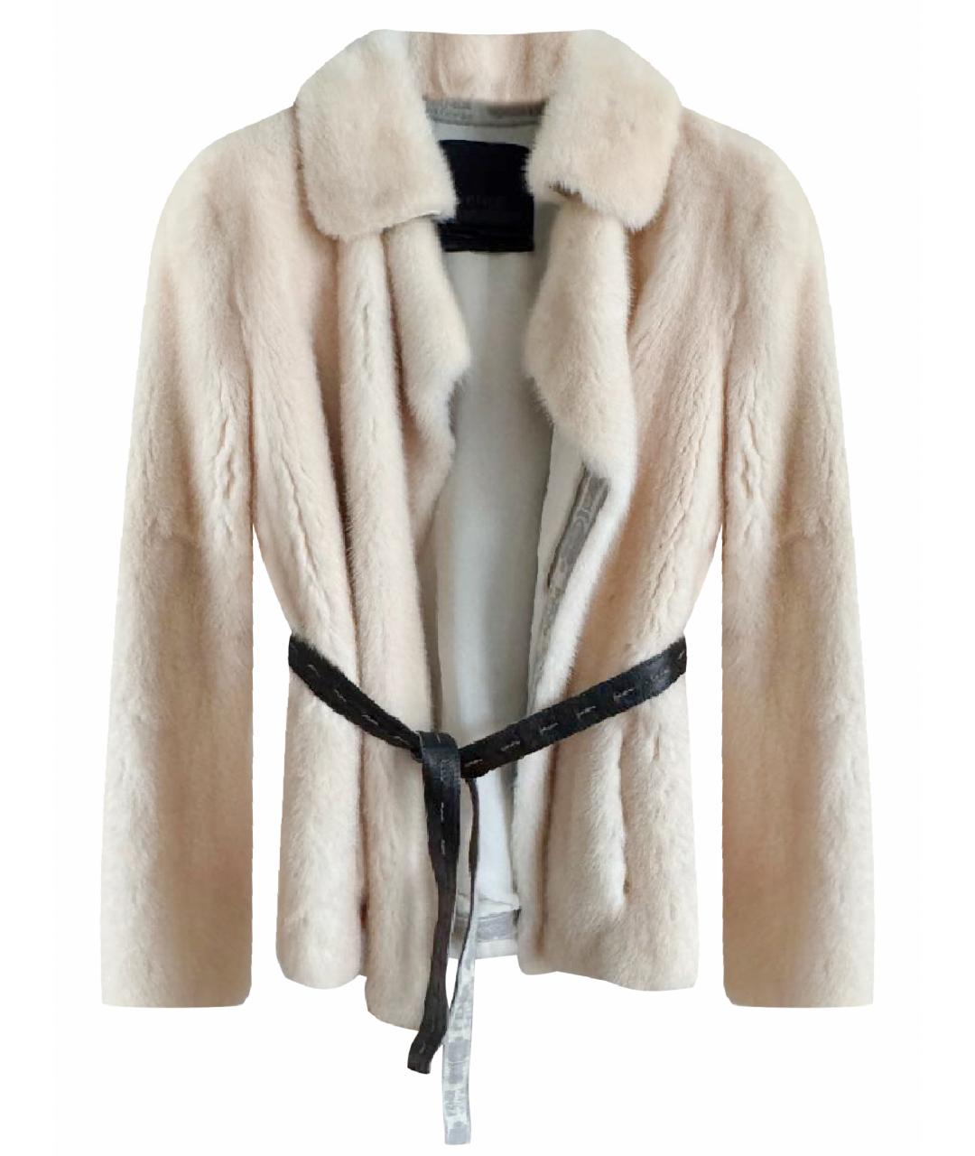 FENDI Бежевая меховая шуба, фото 1