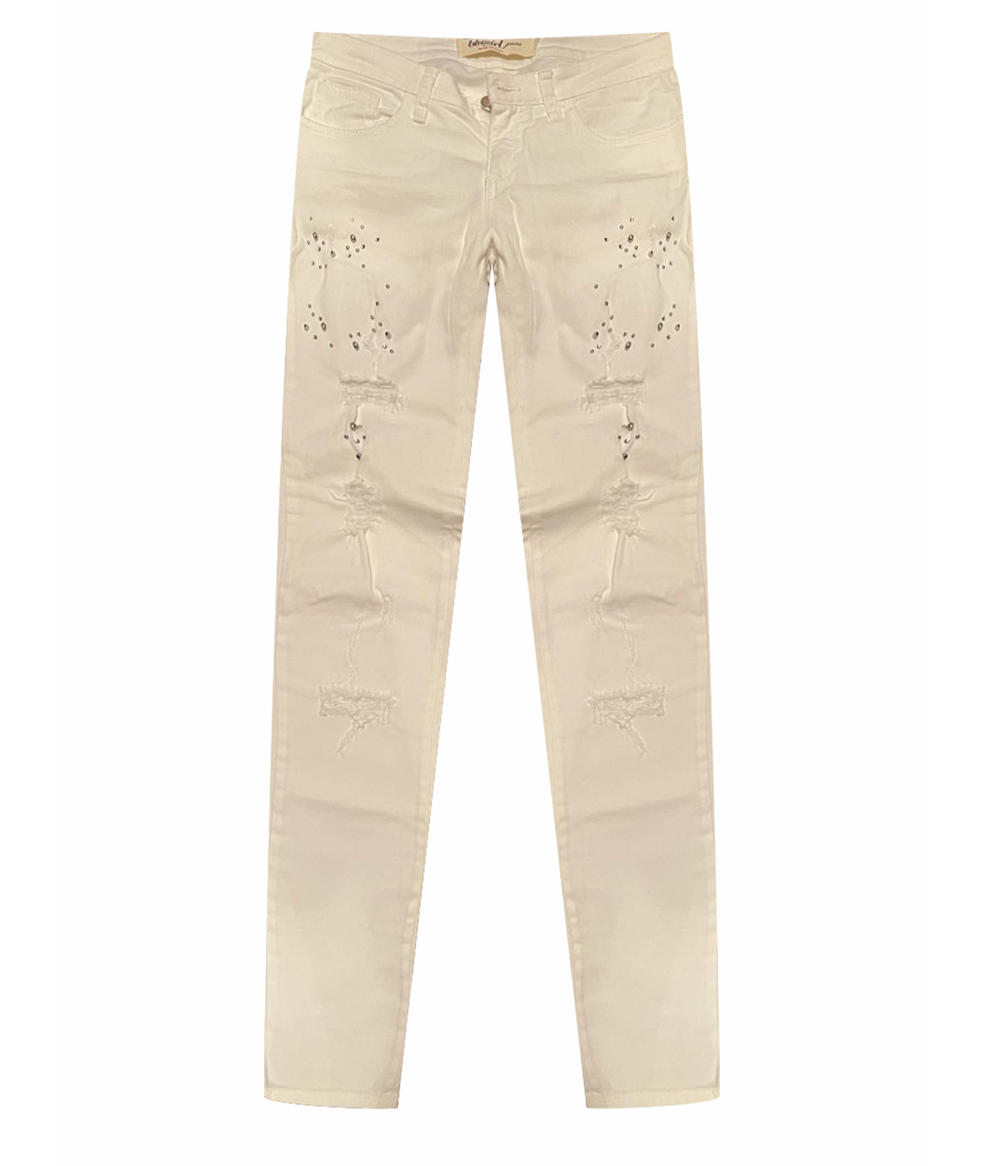 BLUGIRL Белые хлопко-эластановые джинсы слим, фото 1
