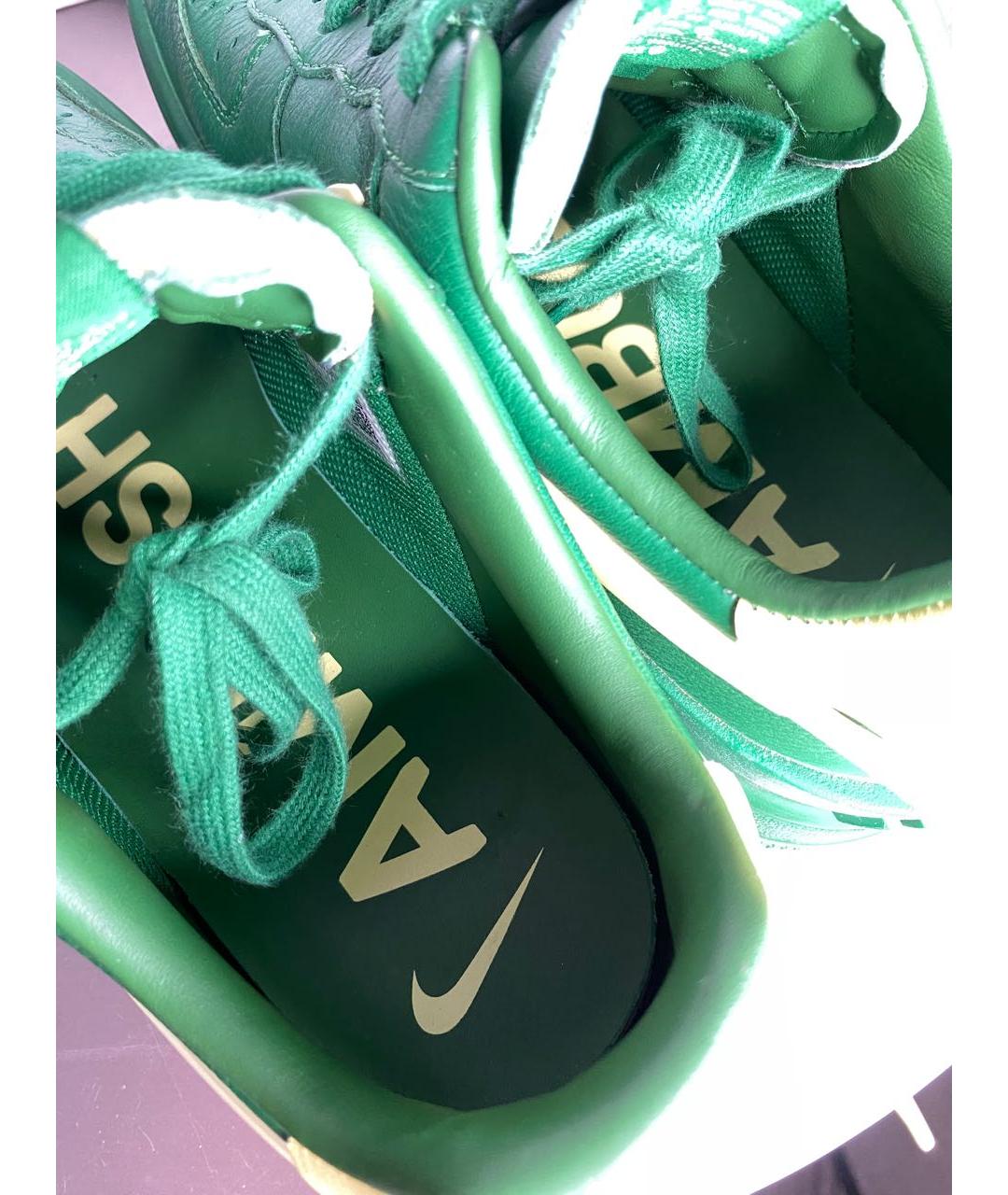 NIKE Зеленые кожаные низкие кроссовки / кеды, фото 7