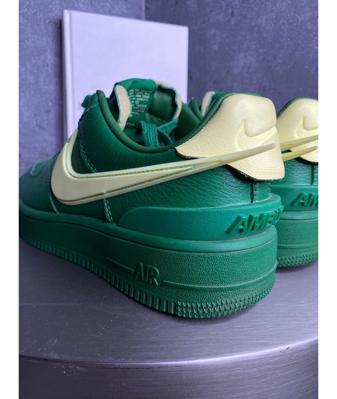 NIKE Зеленые кожаные низкие кроссовки / кеды, фото 6