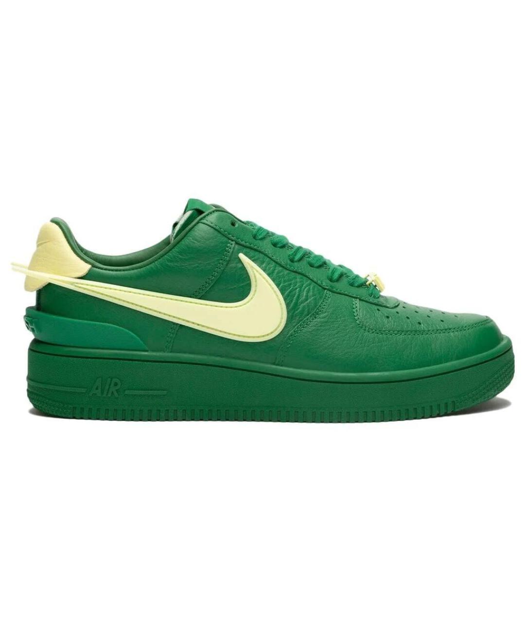 NIKE Зеленые кожаные низкие кроссовки / кеды, фото 9
