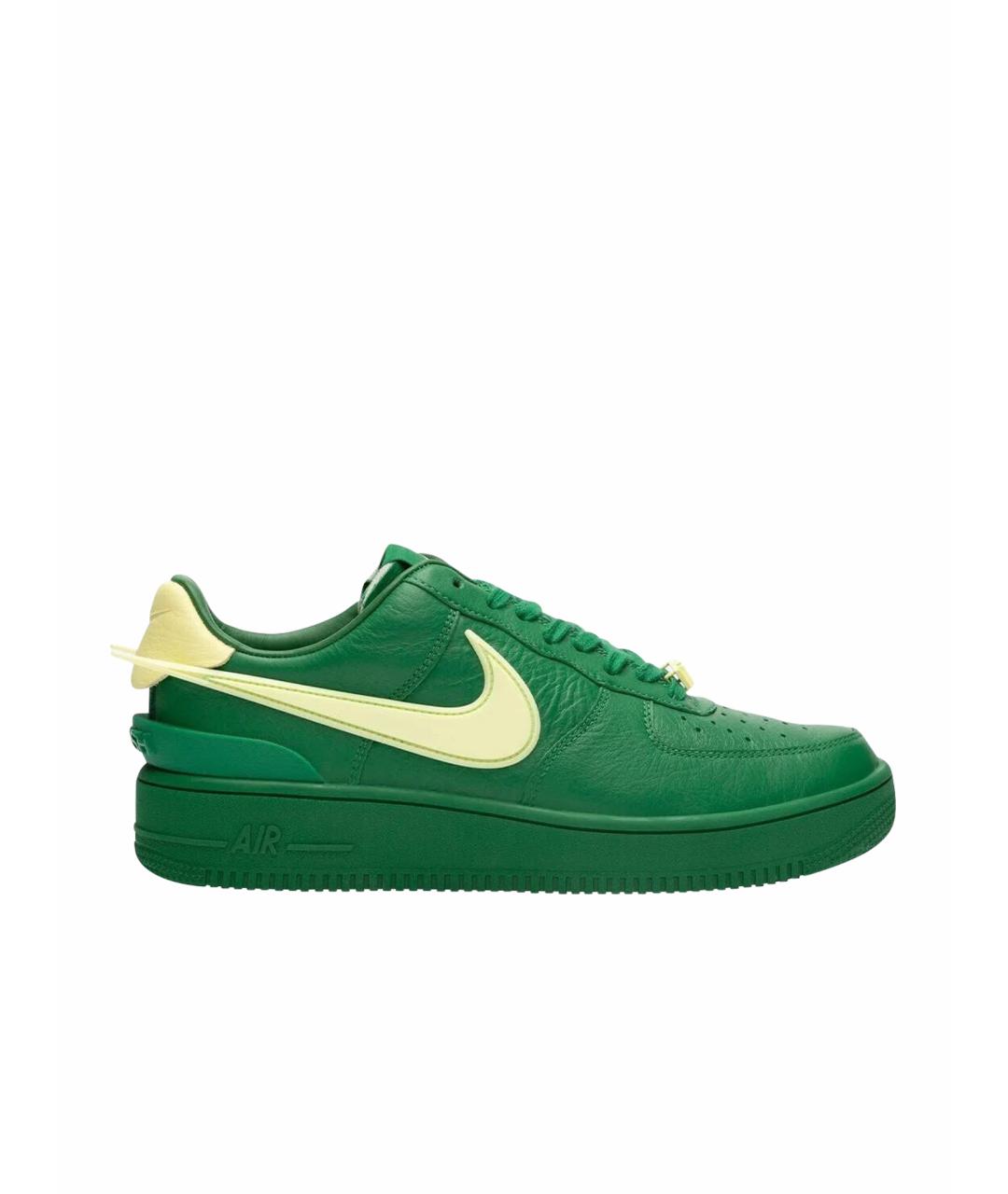 NIKE Зеленые кожаные низкие кроссовки / кеды, фото 1