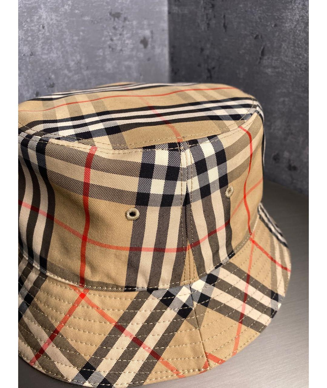 BURBERRY Горчичная хлопковая шляпа, фото 2