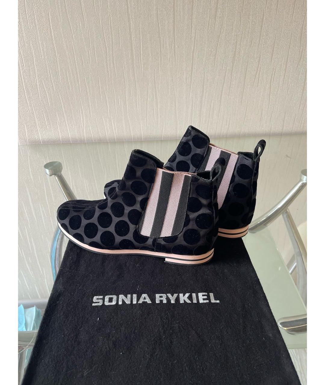 SONIA RYKIEL Черные текстильные ботильоны, фото 5