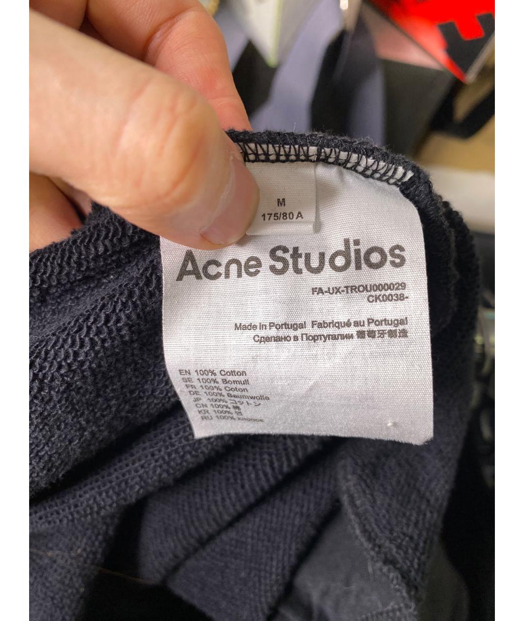 ACNE STUDIOS Черные хлопковые повседневные брюки, фото 5