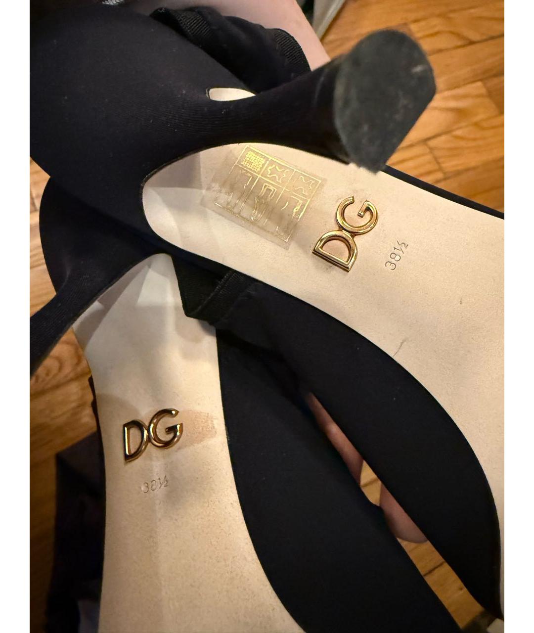 DOLCE&GABBANA Черные текстильные туфли, фото 6
