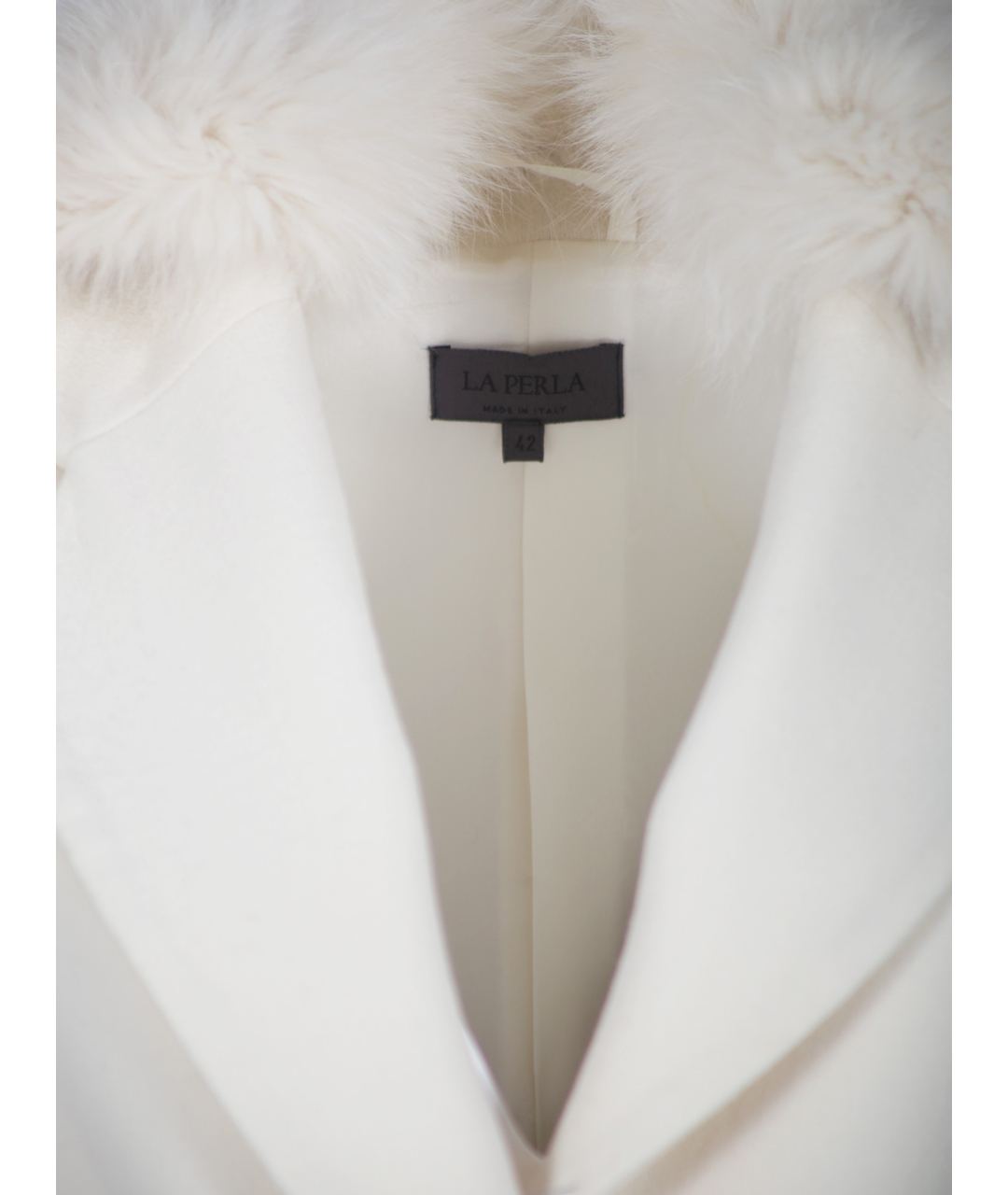 LA PERLA Белое шерстяное пальто, фото 3