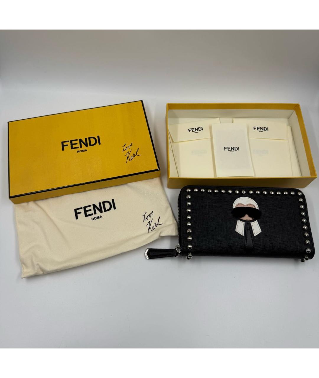 FENDI Черный кошелек, фото 6