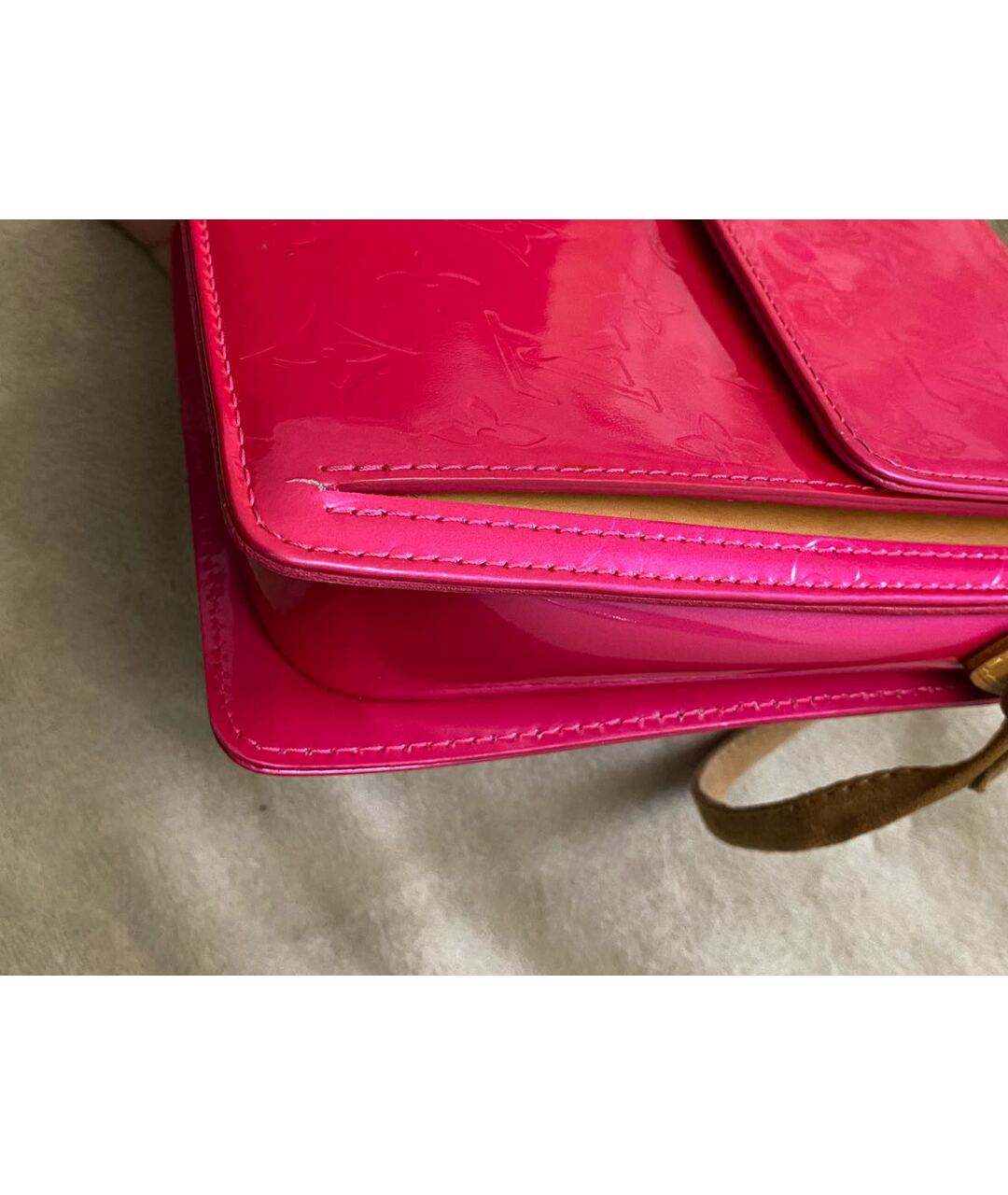 LOUIS VUITTON PRE-OWNED Розовая кожаная сумка тоут, фото 7