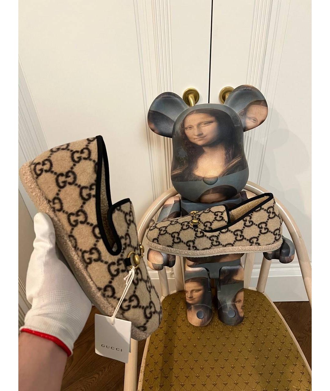 GUCCI Бежевые лоферы, фото 4