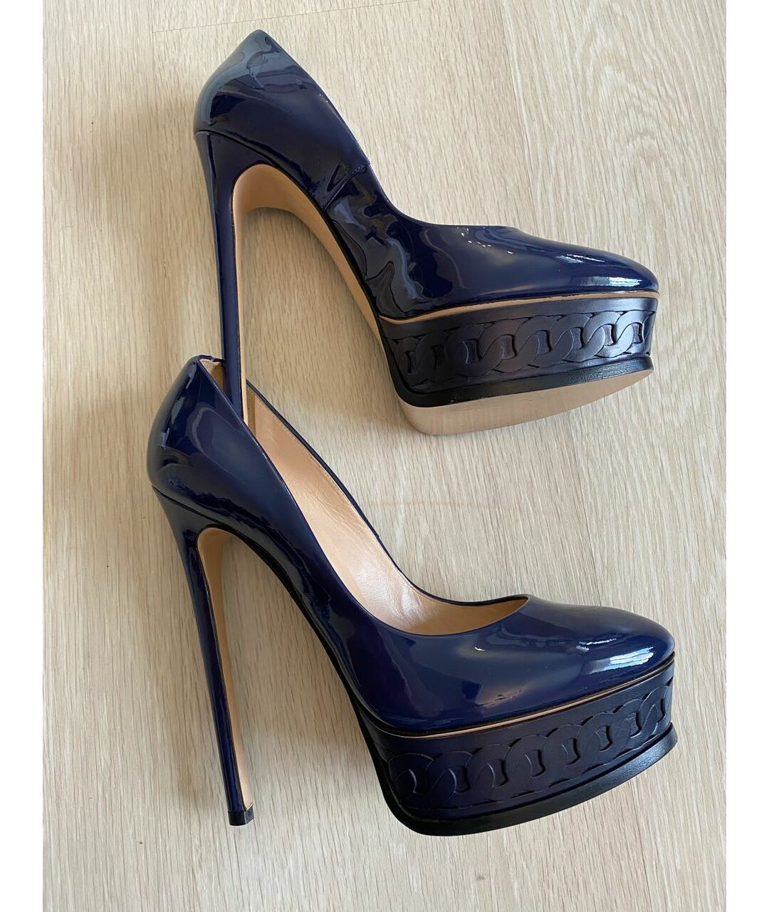 CASADEI Темно-синие кожаные туфли, фото 2