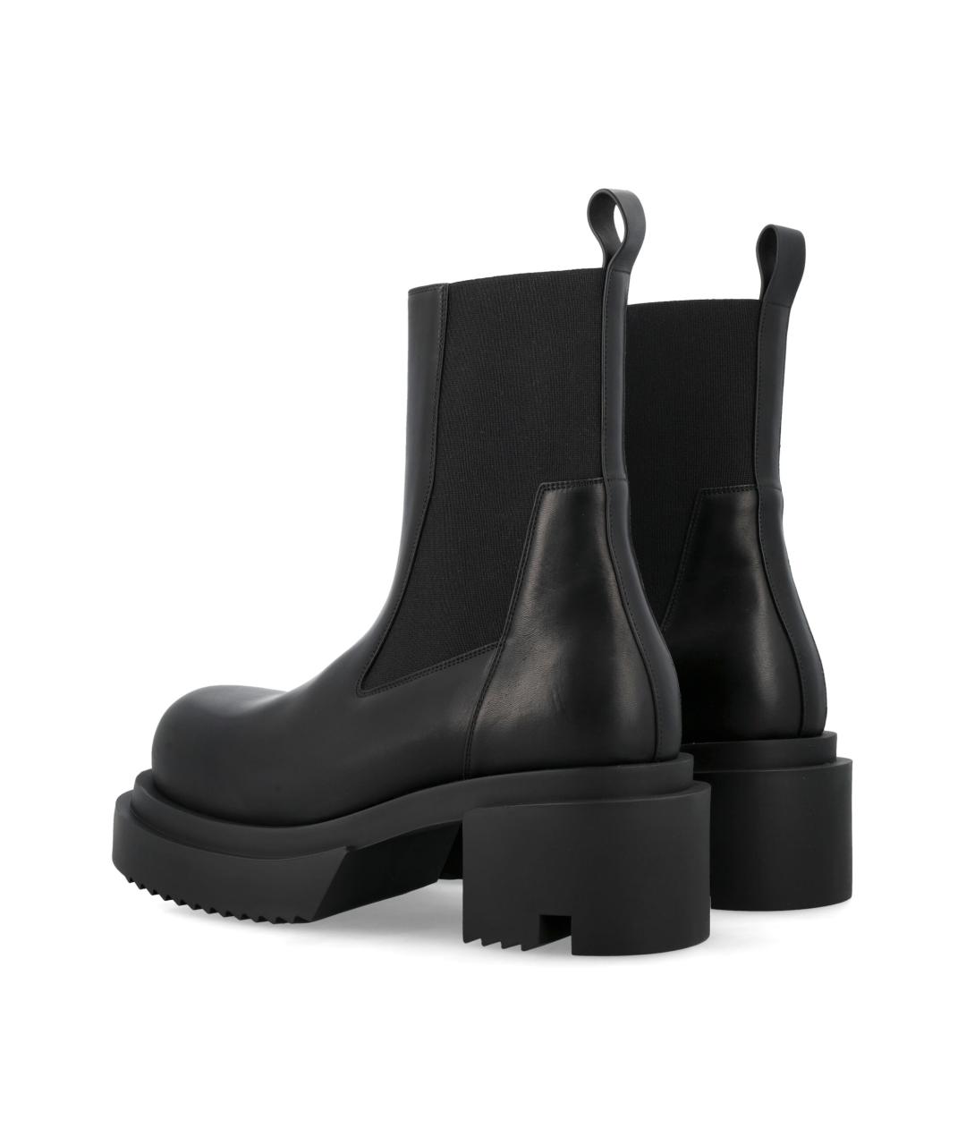 RICK OWENS Черные кожаные низкие ботинки, фото 4