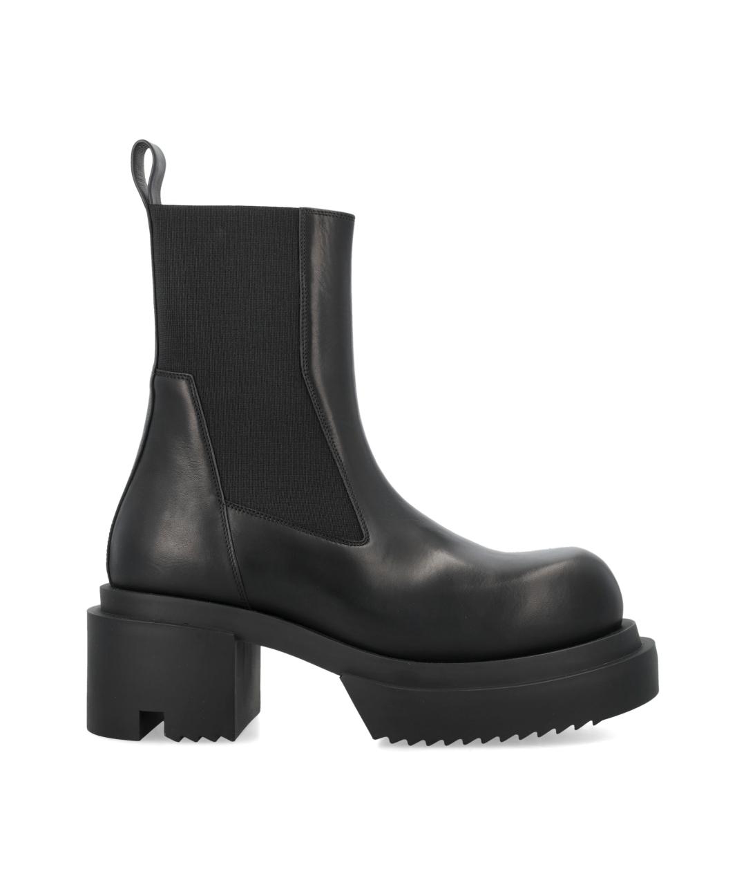 RICK OWENS Черные кожаные низкие ботинки, фото 1