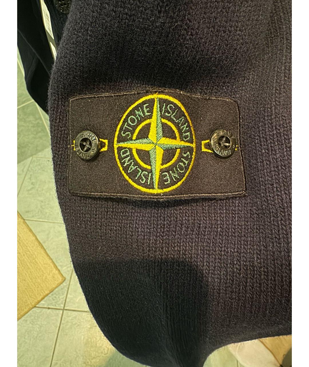 STONE ISLAND Темно-синий шерстяной джемпер / свитер, фото 5