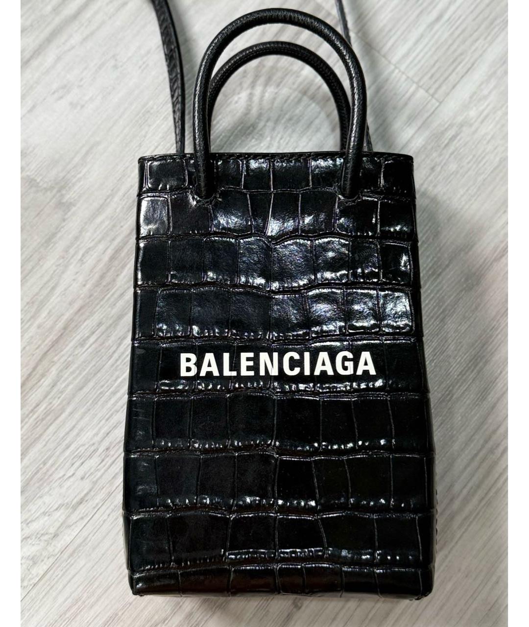 BALENCIAGA Черная кожаная сумка на плечо, фото 6