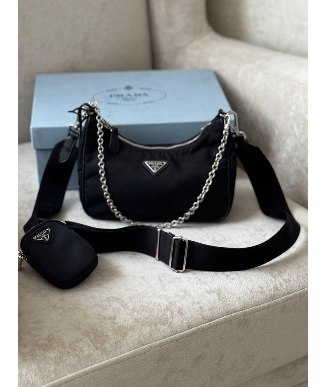 PRADA Черная тканевая сумка через плечо, фото 2