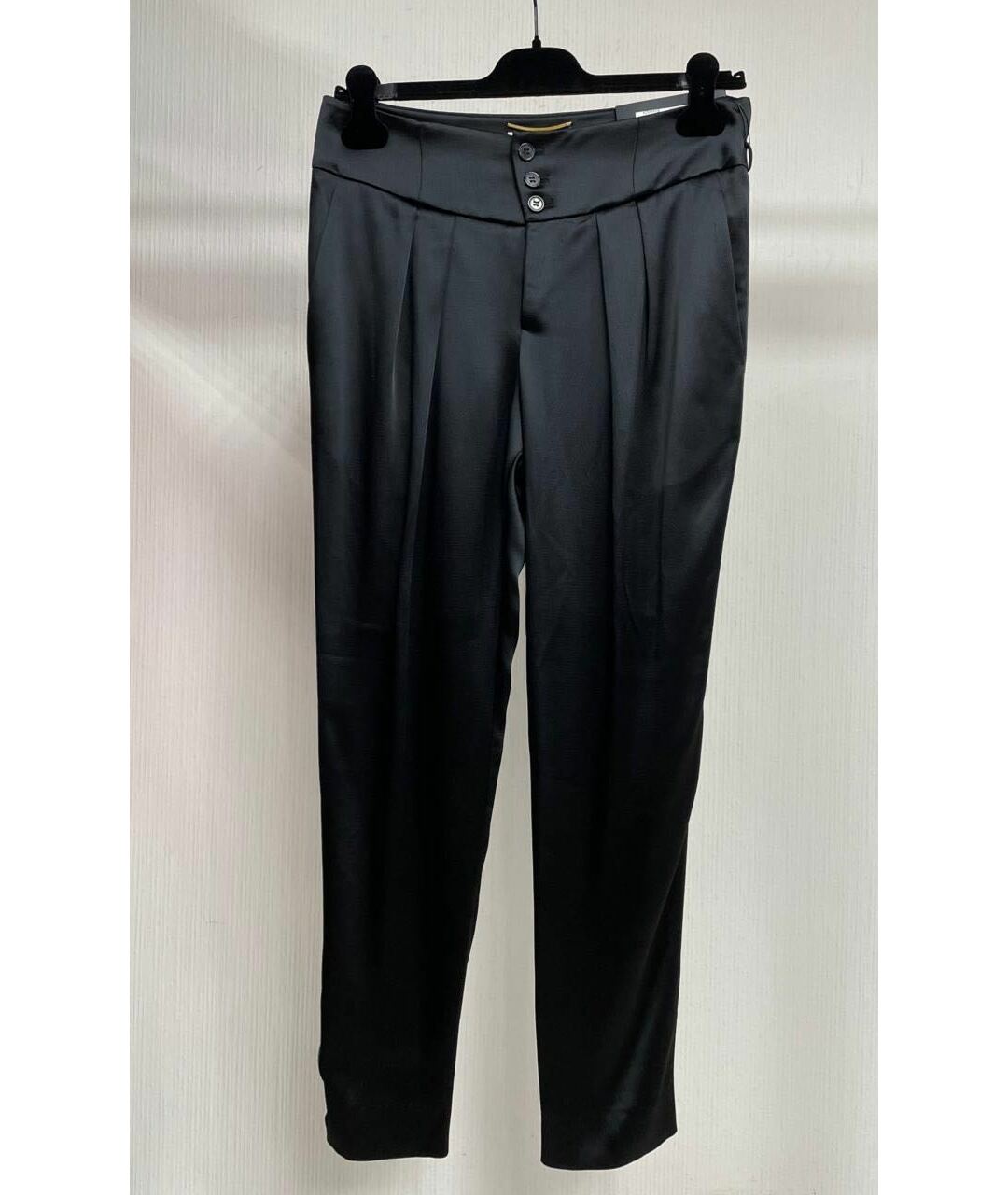 SAINT LAURENT Черные прямые брюки, фото 3