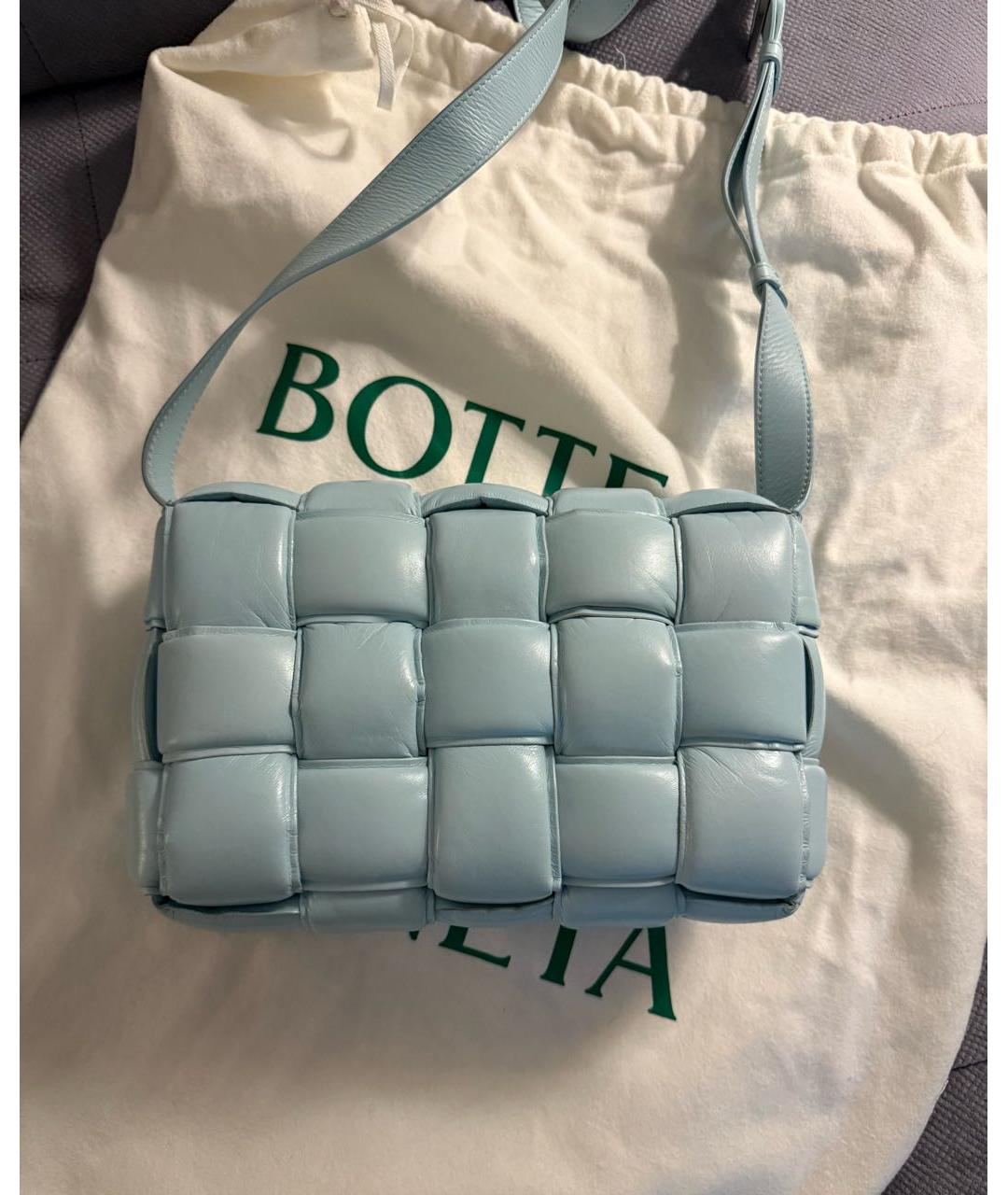 BOTTEGA VENETA Голубая кожаная сумка тоут, фото 3