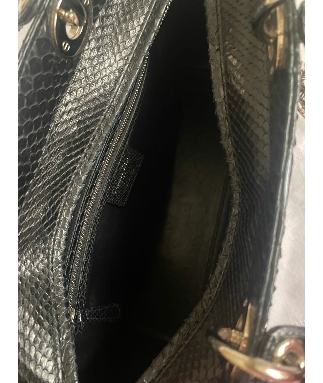 CHRISTIAN DIOR PRE-OWNED Черная сумка с короткими ручками из экзотической кожи, фото 4
