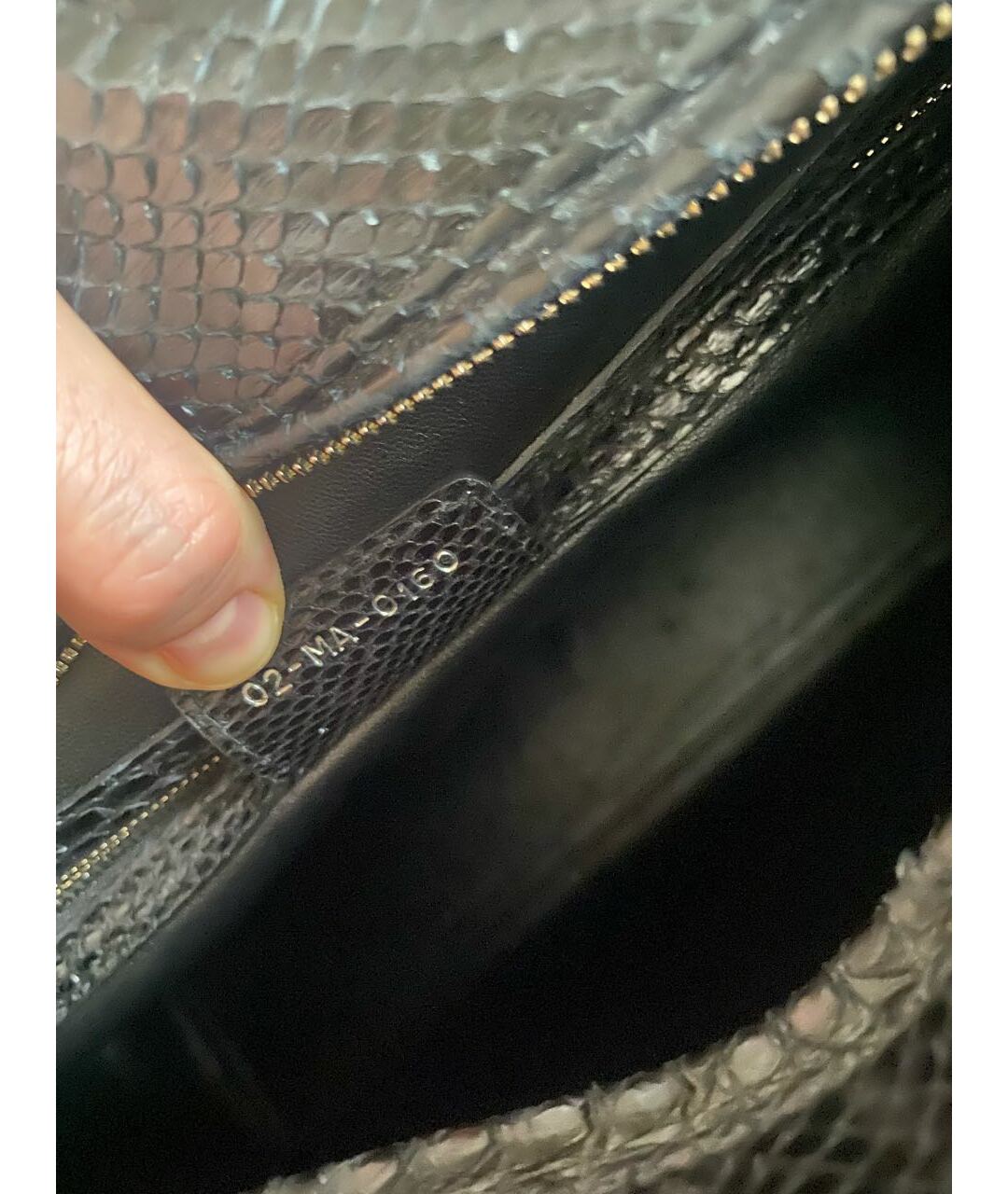 CHRISTIAN DIOR PRE-OWNED Черная сумка с короткими ручками из экзотической кожи, фото 5