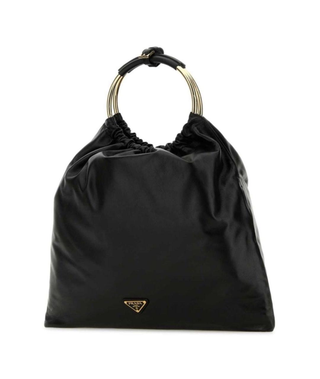 PRADA Черная кожаная сумка тоут, фото 2