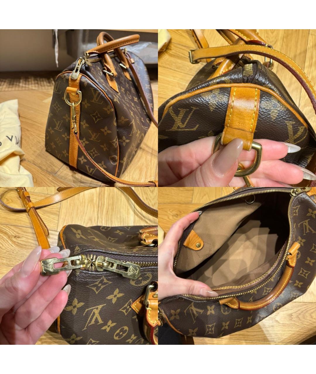 LOUIS VUITTON Коричневая сумка с короткими ручками, фото 6