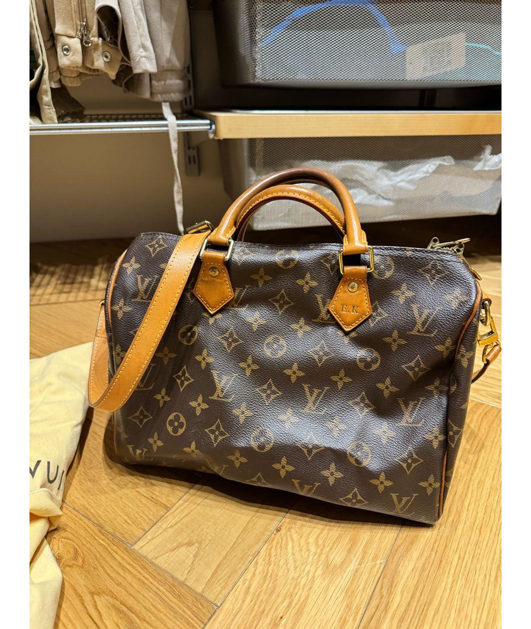 LOUIS VUITTON Коричневая сумка с короткими ручками, фото 3