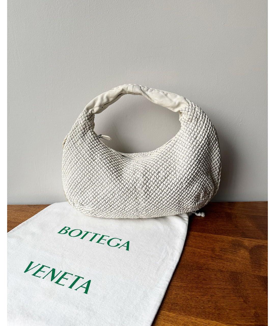 BOTTEGA VENETA Белая кожаная сумка через плечо, фото 9