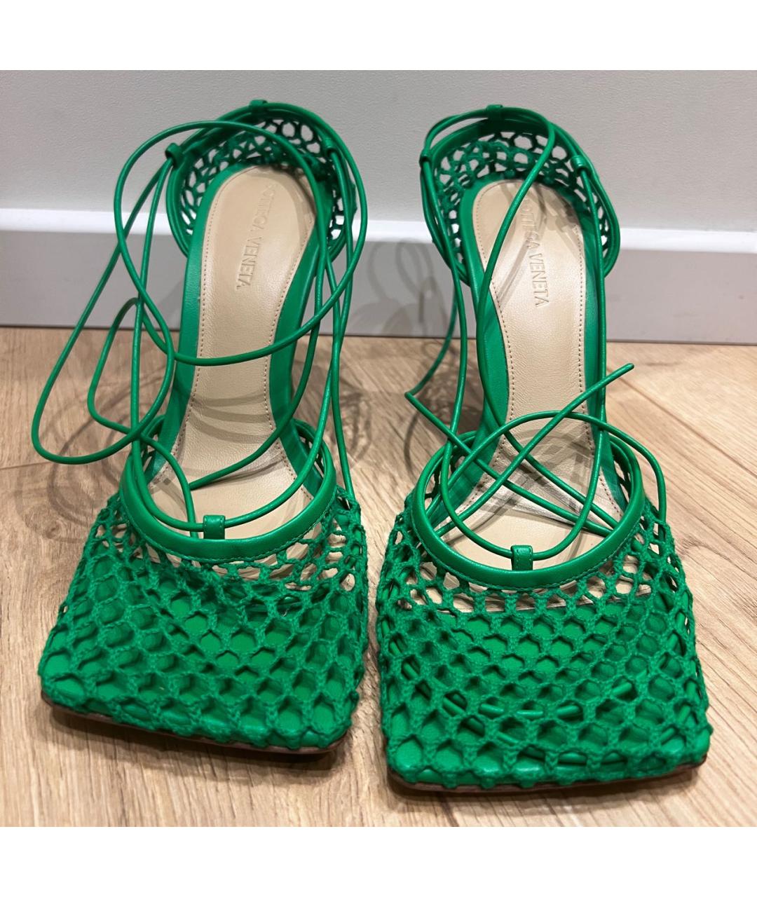 BOTTEGA VENETA Зеленые текстильные туфли, фото 2