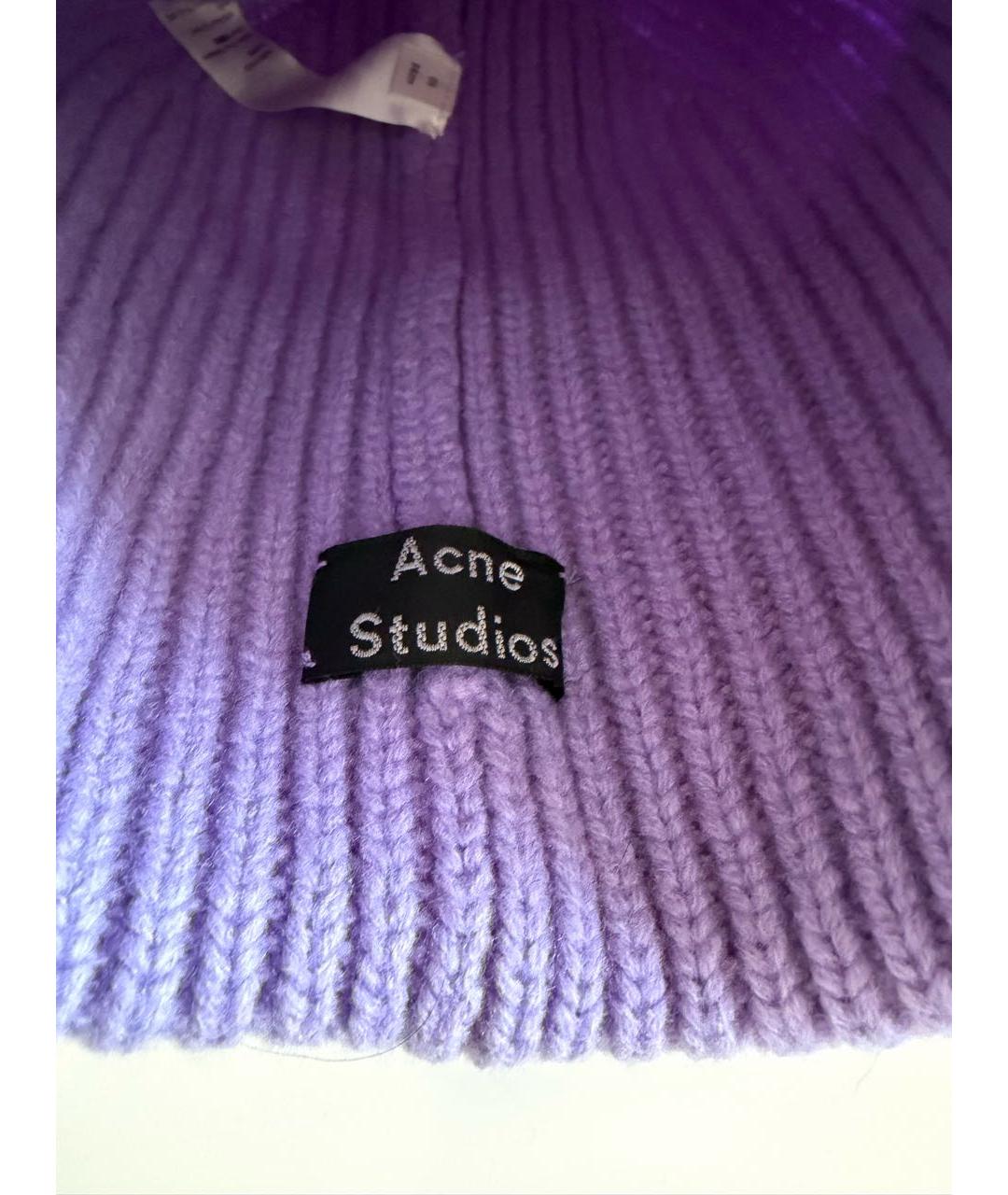 ACNE STUDIOS Фиолетовая шерстяная шапка, фото 4