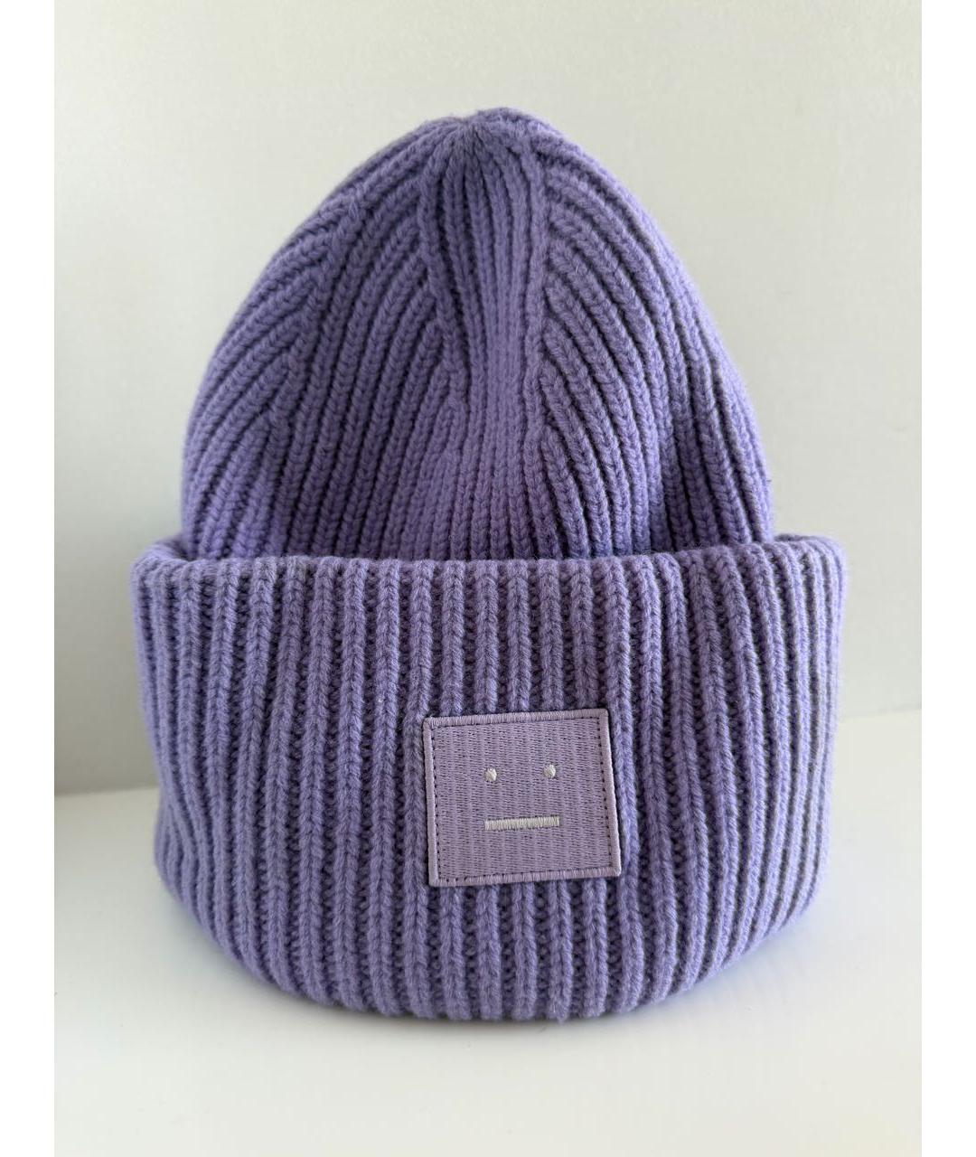 ACNE STUDIOS Фиолетовая шерстяная шапка, фото 6