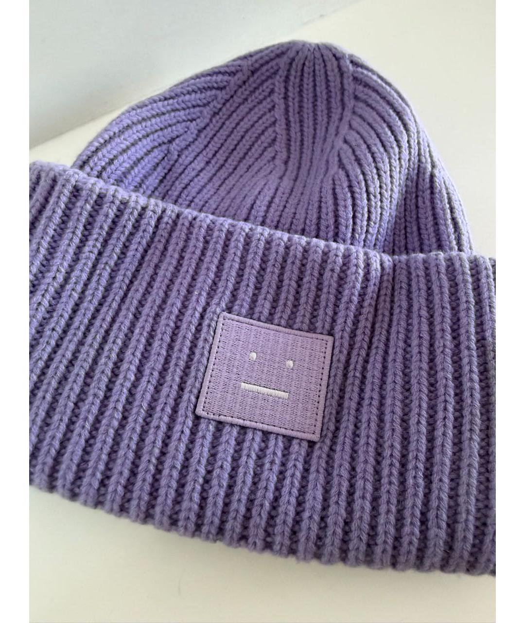 ACNE STUDIOS Фиолетовая шерстяная шапка, фото 3