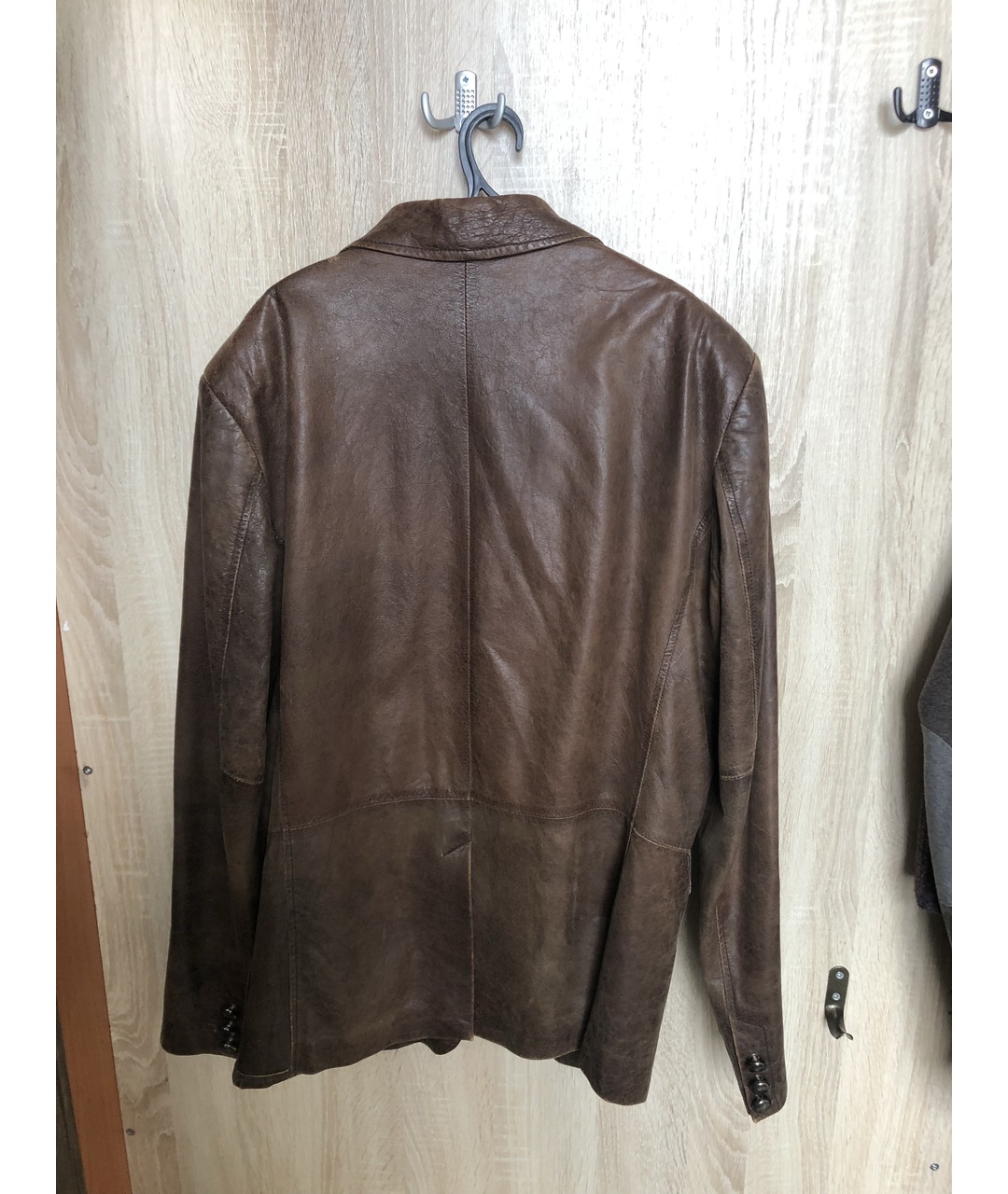 JUST CAVALLI Коричневый кожаный пиджак, фото 2