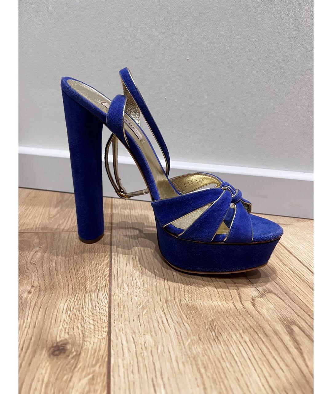 CASADEI Синие замшевые туфли, фото 5