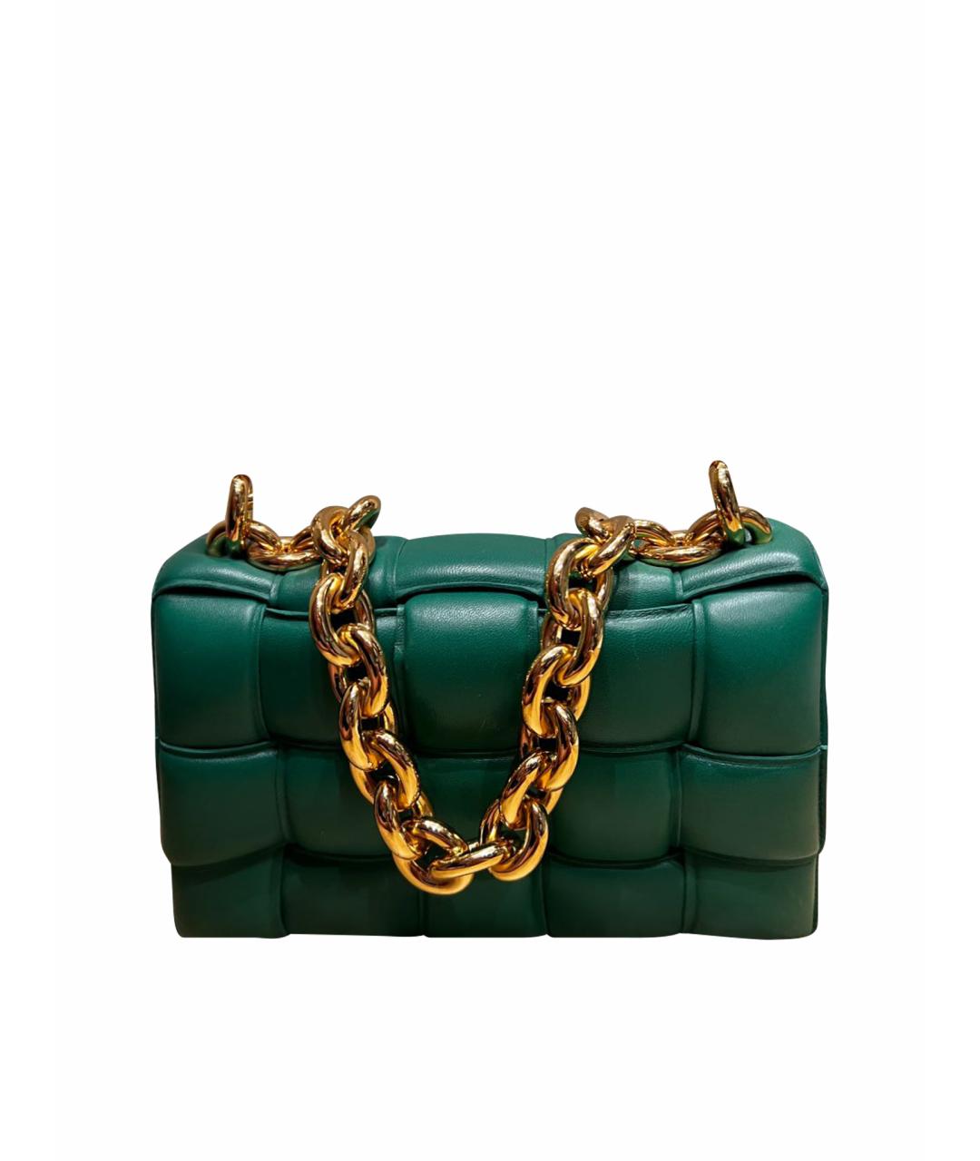 BOTTEGA VENETA Зеленая кожаная сумка через плечо, фото 1