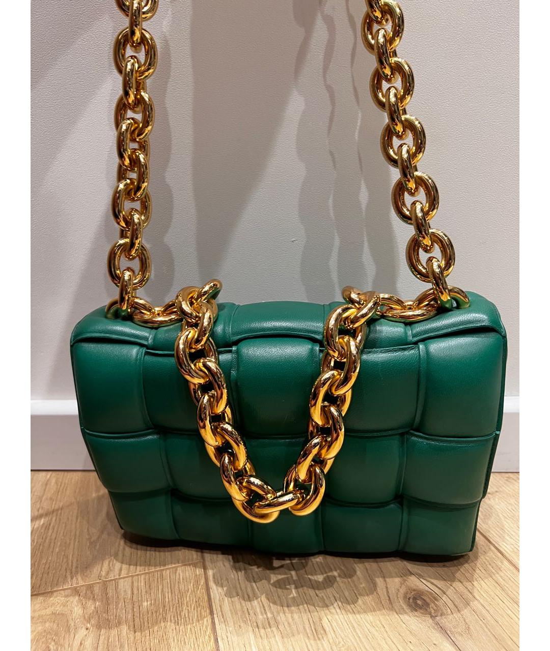 BOTTEGA VENETA Зеленая кожаная сумка через плечо, фото 5