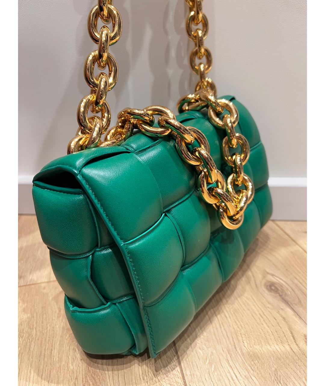 BOTTEGA VENETA Зеленая кожаная сумка через плечо, фото 2