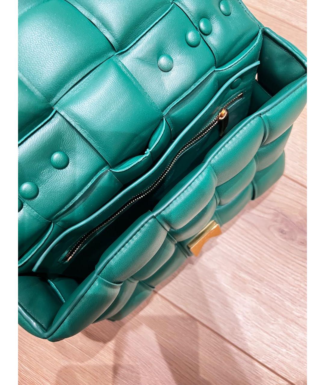 BOTTEGA VENETA Зеленая кожаная сумка через плечо, фото 4