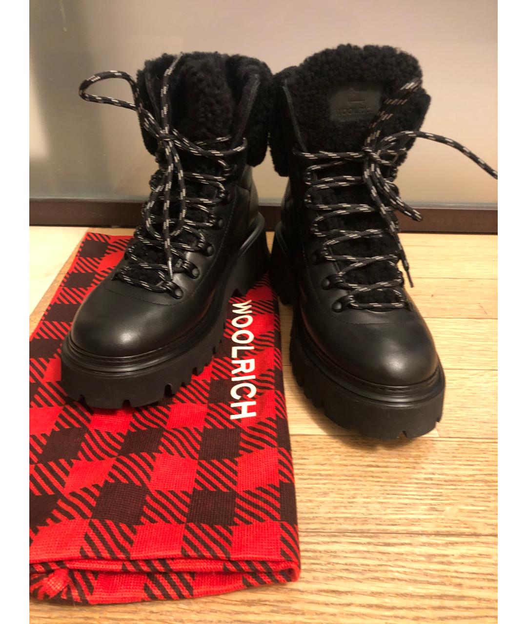 WOOLRICH Черные кожаные ботинки, фото 2