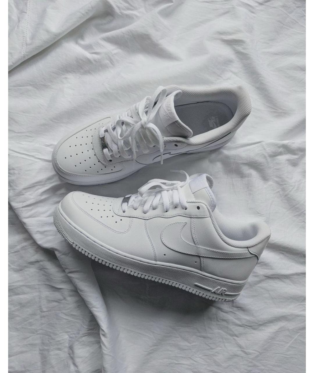 NIKE Белые кожаные низкие кроссовки / кеды, фото 6