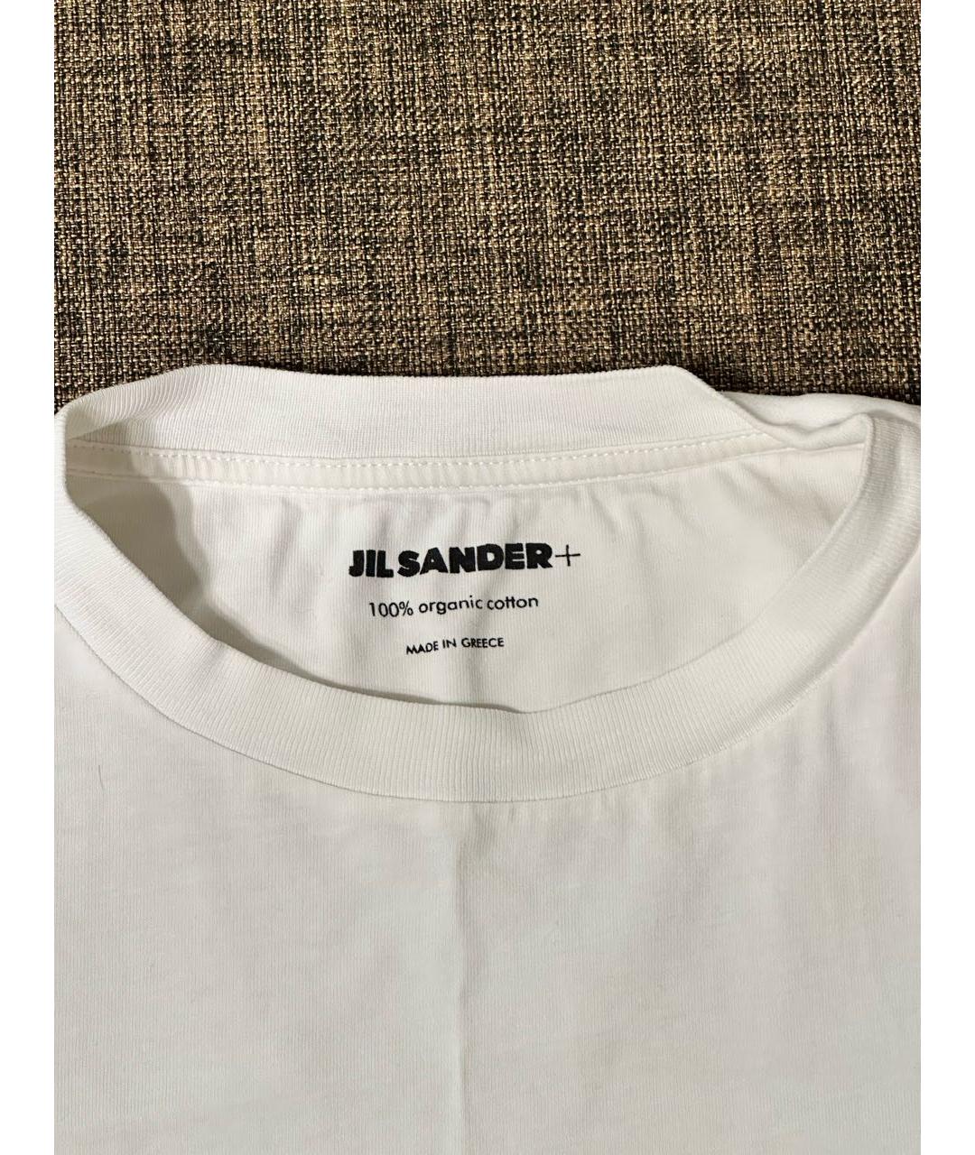 JIL SANDER Белая хлопковая футболка, фото 2