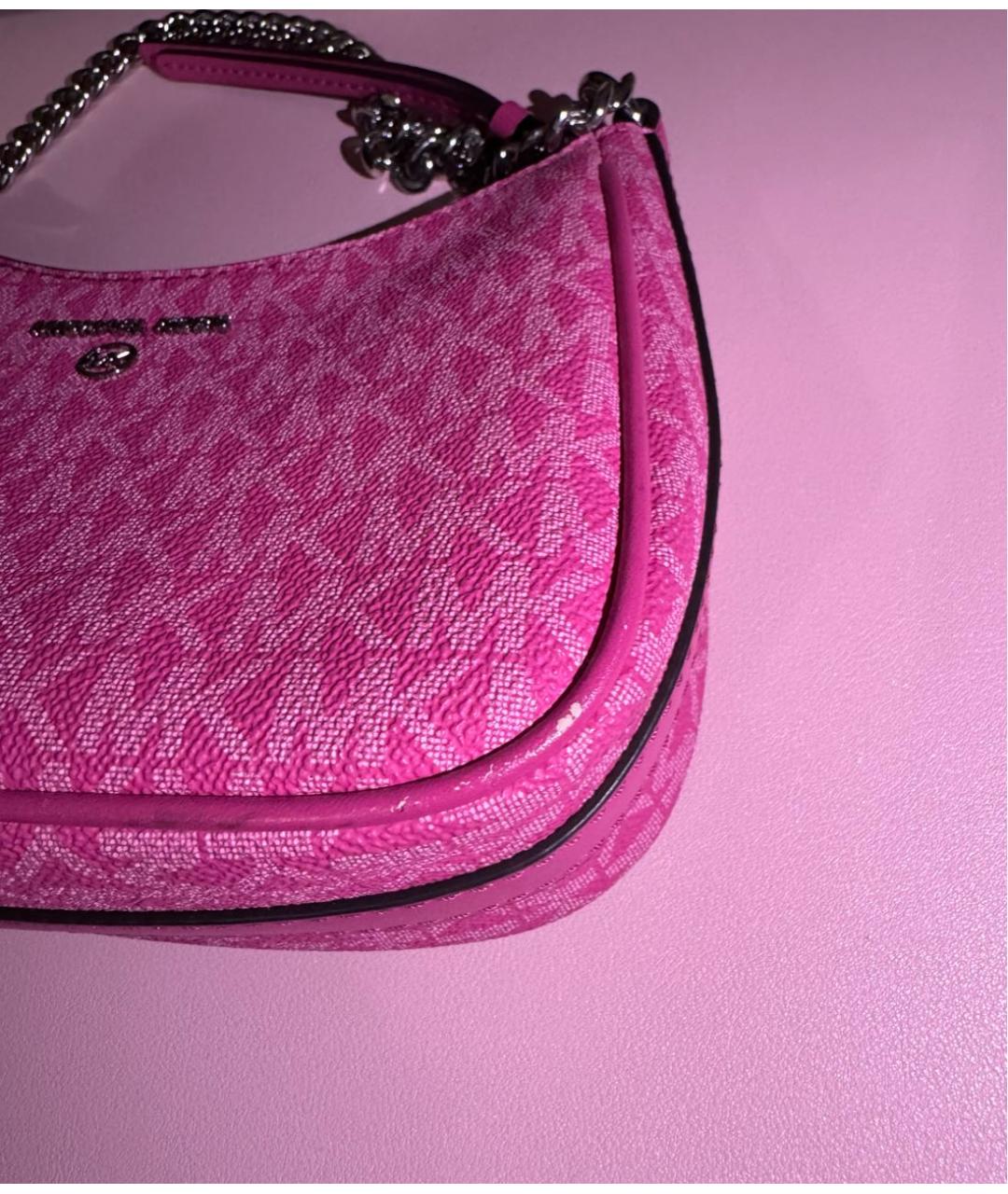 MICHAEL KORS Розовая сумка с короткими ручками из искусственной кожи, фото 5