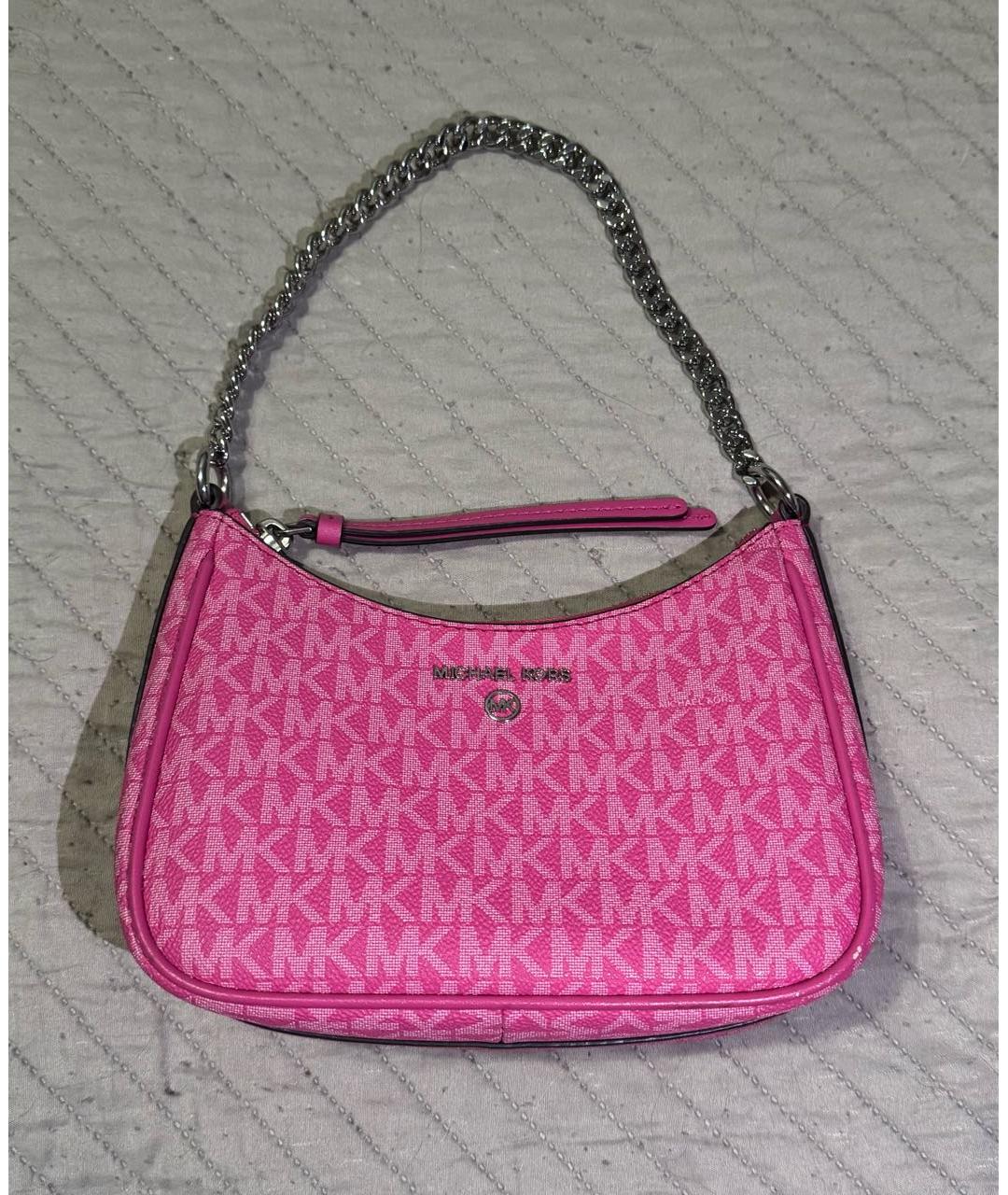 MICHAEL KORS Розовая сумка с короткими ручками из искусственной кожи, фото 7