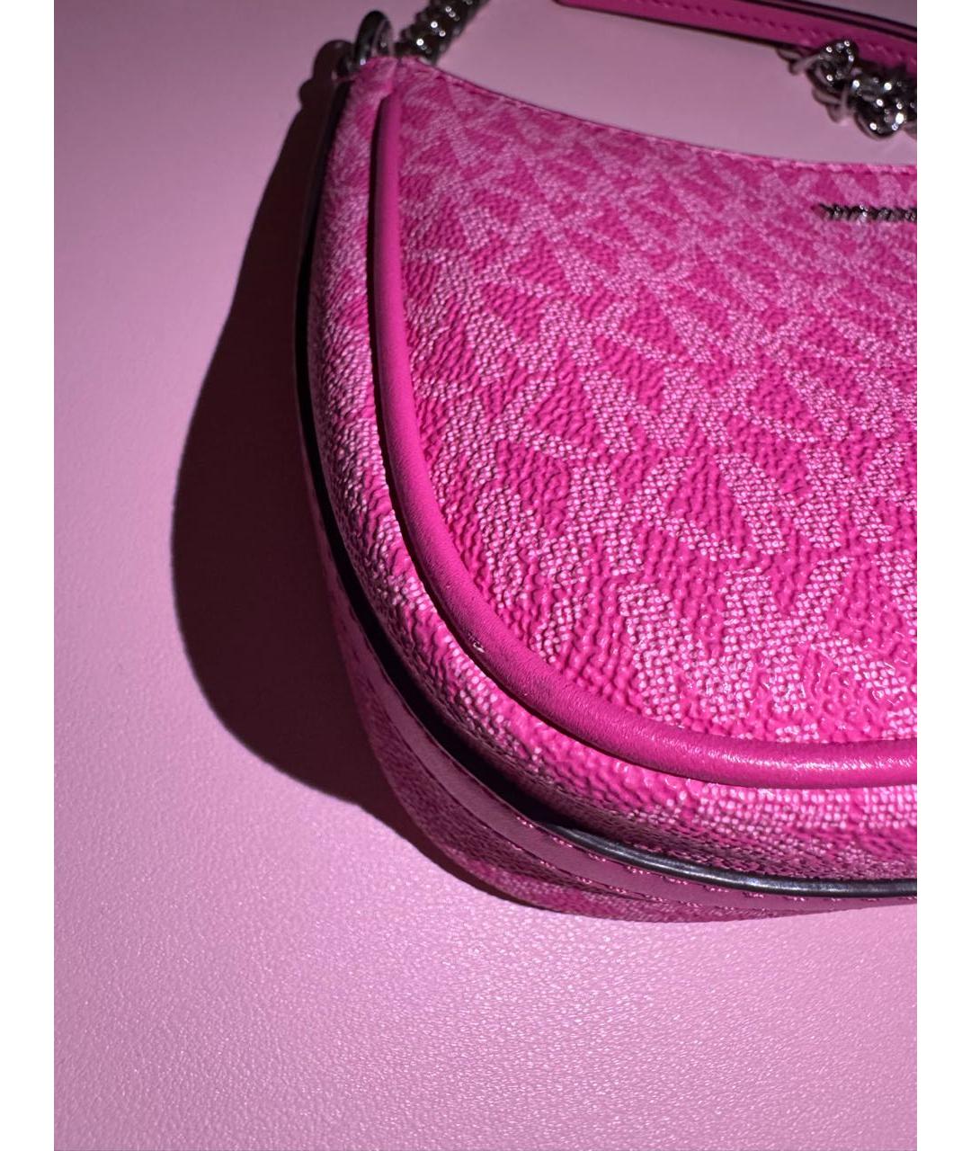 MICHAEL KORS Розовая сумка с короткими ручками из искусственной кожи, фото 6
