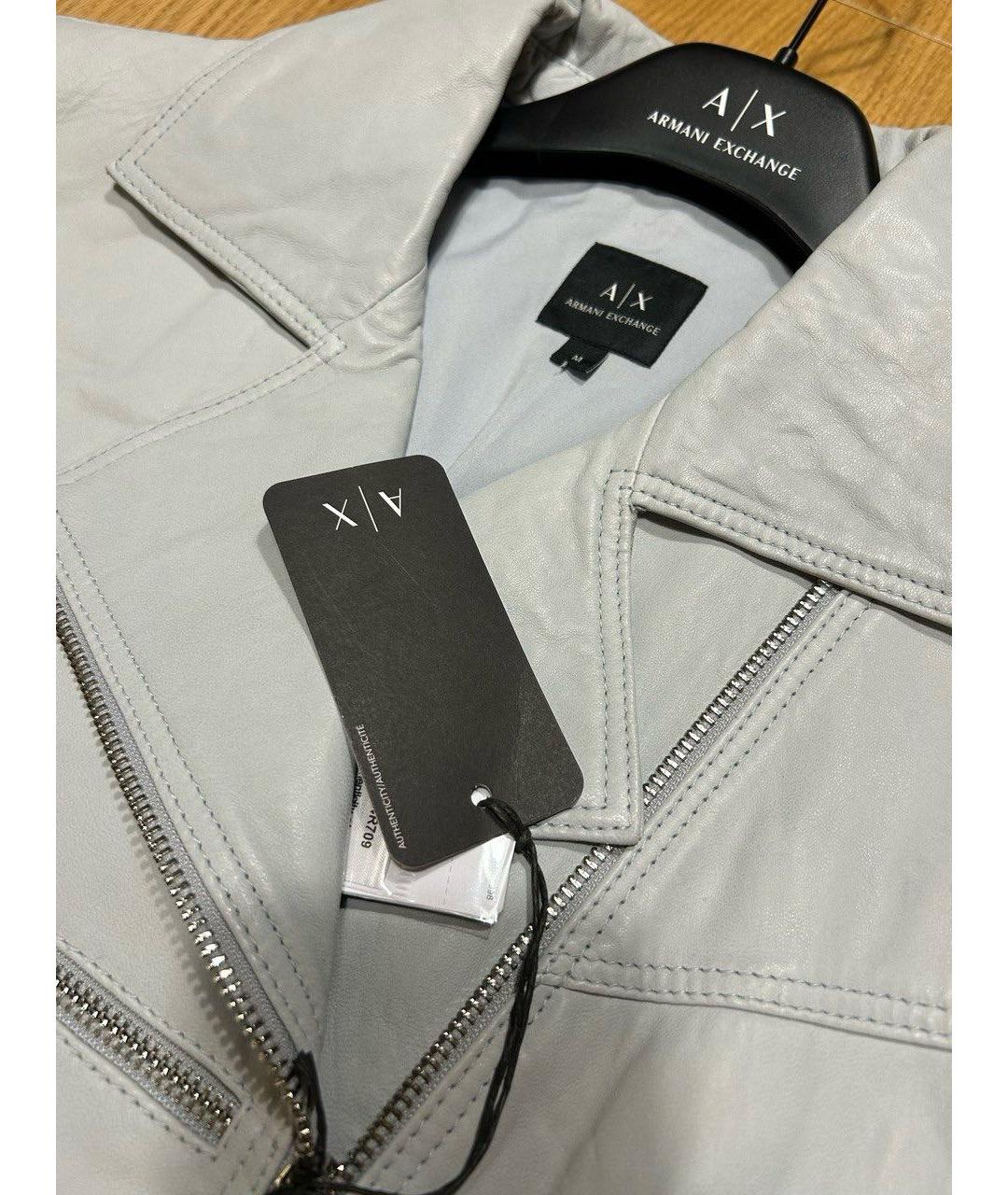 ARMANI EXCHANGE Голубая кожаная куртка, фото 3